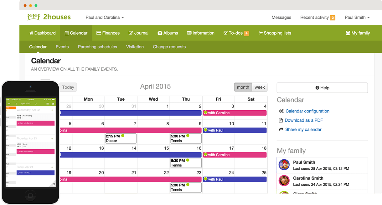 Child Custody Calendar Template from www.2houses.com